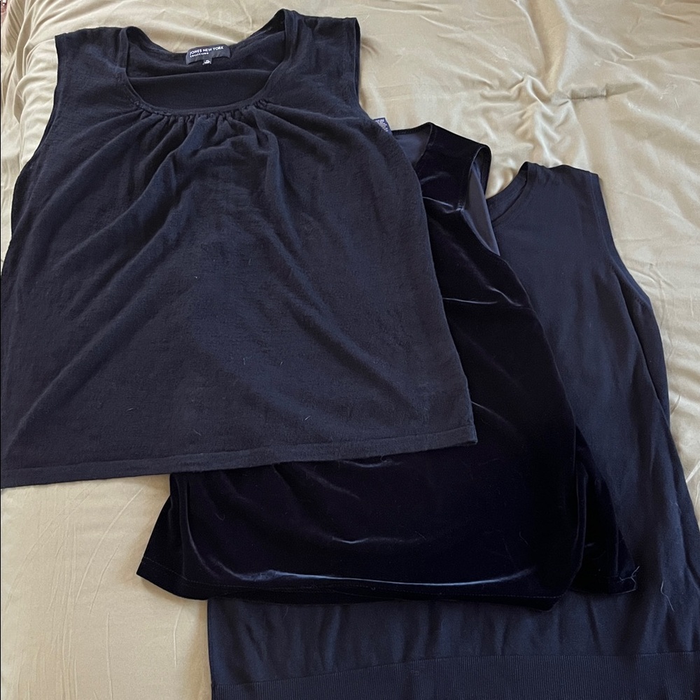 Set of 3 - Women's Black Sleeveless Tops (All XL)